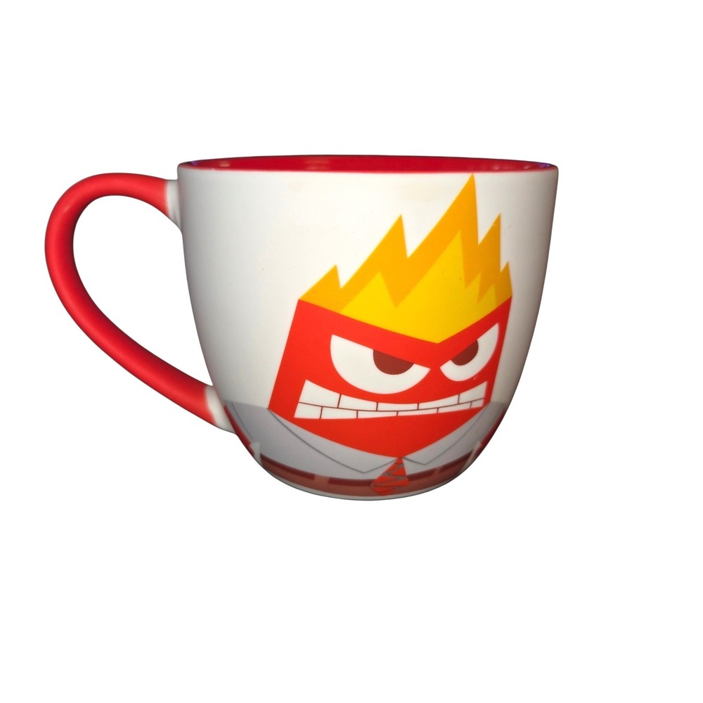 Disney/Pixar Inside Out 2 Anger Coffee Mug 4"X3.5" Red White Soft Touch Ceramic